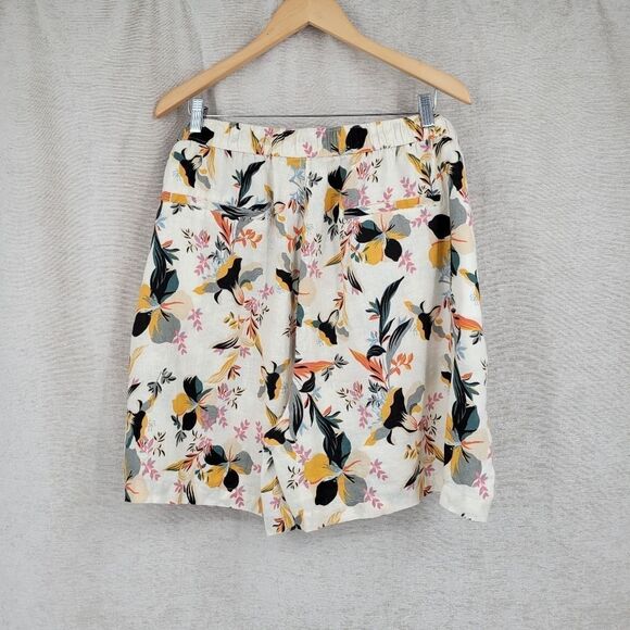 Rachel Zoe 100% Linen Shorts Womens Plus Size 3X  Multicolor Floral Tropical - Picture 3 of 9